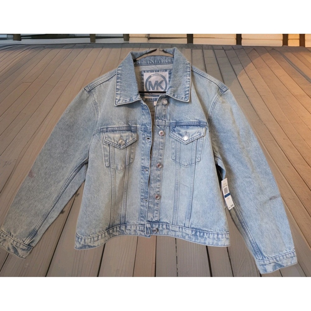 NEW MICHAEL KORS Size XL Women's Jacket Premium Denim LTStone Wash $155
